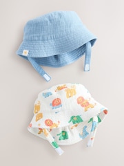 Blue Baby Bucket Hats 2 Pack (0mths-2yrs) - Image 1 of 8