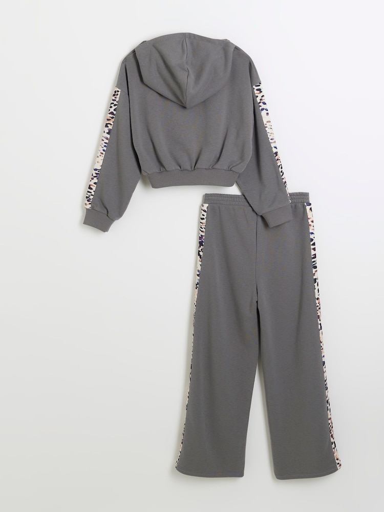 River Island Mädchen Active Sweatshirt-Set mit Seitenstreifen - Bild 2 von 4 River Island Mädchen Active Sweatshirt-Set mit Seitenstreifen - Bild 2 von 4