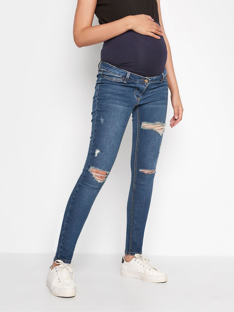 Vaqueros pitillo de premamá elásticos con efecto desgastado Ava de Long Tall Sall - Imagen 1 de 8 Vaqueros pitillo de premamá elásticos con efecto desgastado Ava de Long Tall Sall - Imagen 1 de 8