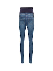 Long Tall Sally Blue Maternity Distressed AVA Stretch Skinny Jeans - Image 8 of 8