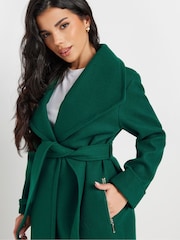 PixieGirl Petite Green Wrap Belted Coat - Image 4 of 5