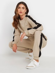 Long Tall Sally cream Side Stripe Cuffed Joggers - Image 1 of 7