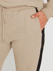 Long Tall Sally cream Side Stripe Cuffed Joggers - Image 4 of 7