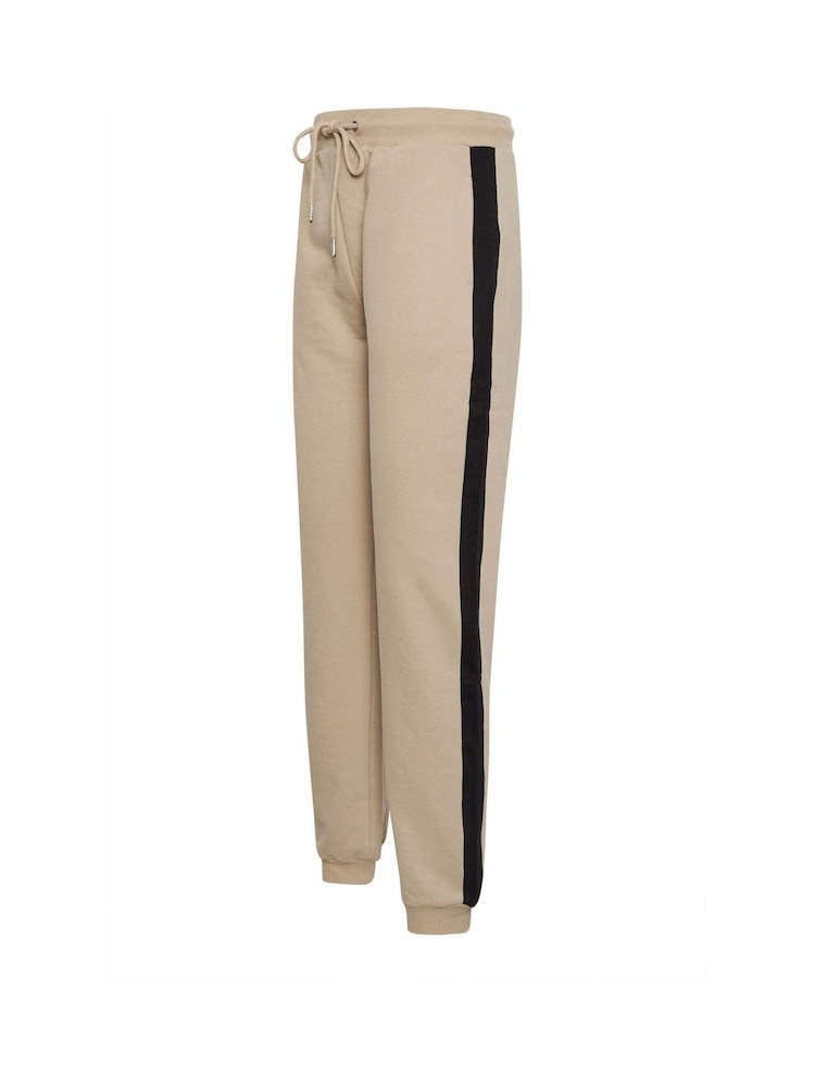 Long Tall Sally cream Side Stripe Cuffed Joggers - Image 7 of 7