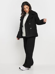 PixieGirl Petite Black Double Breasted Pea Coat - Image 2 of 5