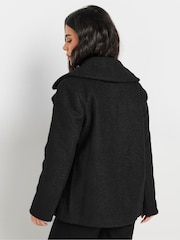 PixieGirl Petite Black Double Breasted Pea Coat - Image 3 of 5