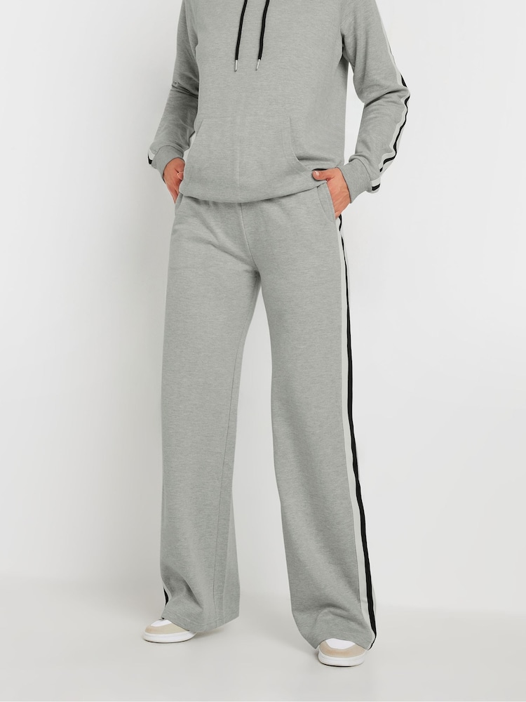 Long Tall Sally Grey Side Stripe Wide Leg Joggers - Image 2 of 5