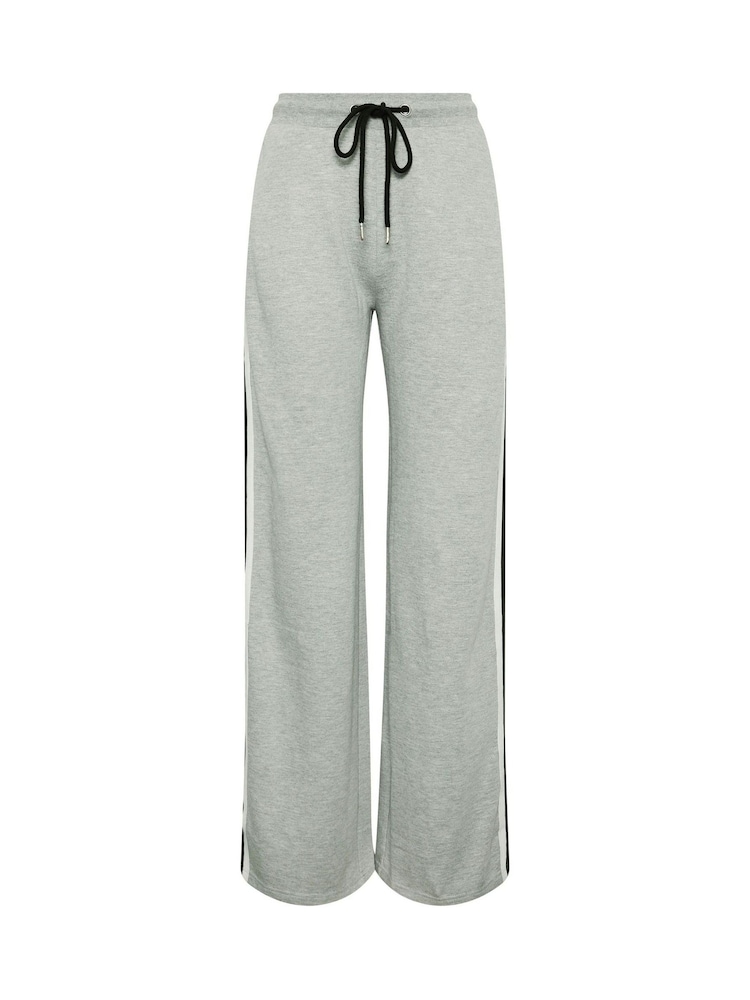 Long Tall Sally Grey Side Stripe Wide Leg Joggers - Image 5 of 5