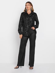 Long Tall Sally Black Sequin Shirt - Image 2 of 5