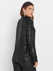 Long Tall Sally Black Sequin Shirt - Image 3 of 5
