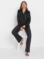 Long Tall Sally Black Sequin Shirt - Image 4 of 5