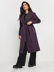 PixieGirl Petite Purple Wrap Belted Coat - Image 2 of 5