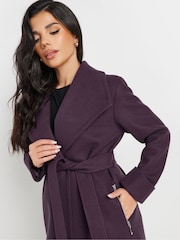 PixieGirl Petite Purple Wrap Belted Coat - Image 4 of 5
