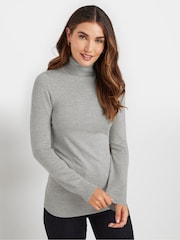Long Tall Sally Grey Roll Neck Fine Gauge Jumper - Image 2 of 5