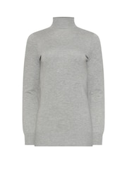 Long Tall Sally Grey Roll Neck Fine Gauge Jumper - Image 5 of 5