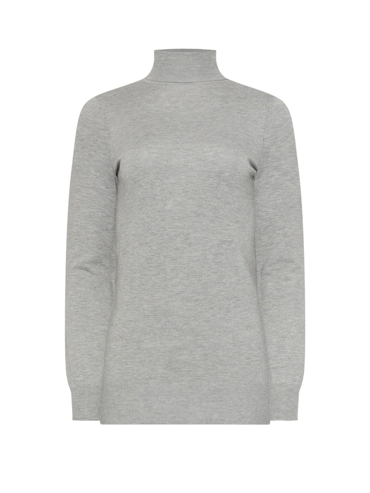 Long Tall Sally Grey Roll Neck Fine Gauge Jumper - Image 5 of 5