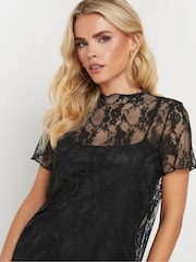 PixieGirl Petite Black Lace Short Sleeve Dress - Image 5 of 6