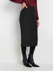 Long Tall Sally Black Lace Midi Skirt - Image 2 of 5