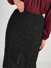 Long Tall Sally Black Lace Midi Skirt - Image 4 of 5