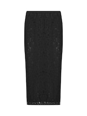 Long Tall Sally Black Lace Midi Skirt - Image 5 of 5