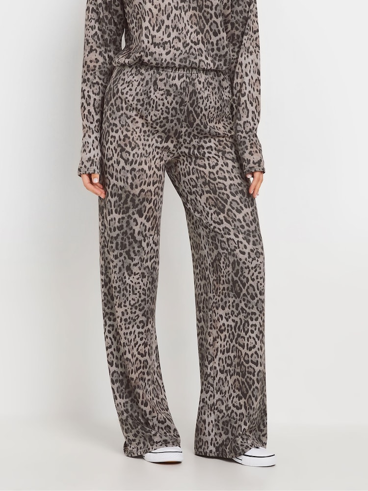 Long Tall Sally Animal Animal Tie Waist Wide Leg Joggers - Image 1 of 4