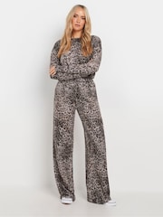 Long Tall Sally Animal Animal Tie Waist Wide Leg Joggers - Image 2 of 4