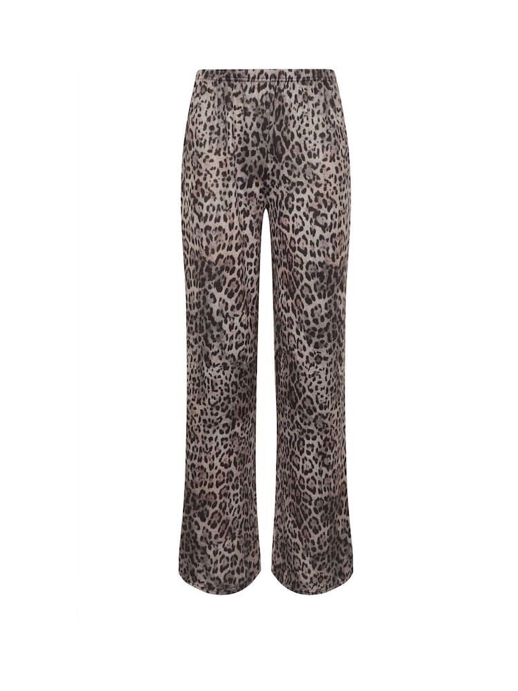 Long Tall Sally Animal Animal Tie Waist Wide Leg Joggers - Image 4 of 4
