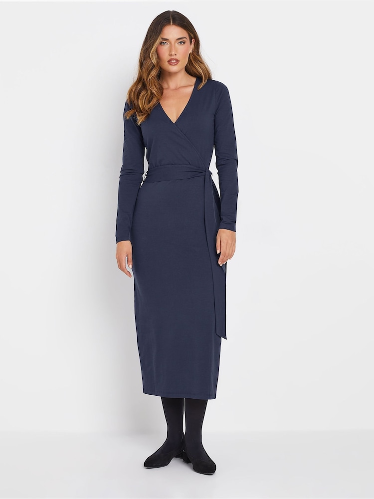 Long Tall Sally Blue Wrap Midi Dress - Image 1 of 5