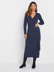 Long Tall Sally Blue Wrap Midi Dress - Image 2 of 5