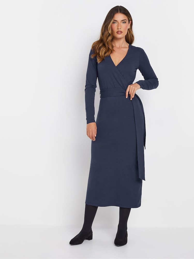 Long Tall Sally Blue Wrap Midi Dress - Image 2 of 5
