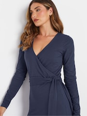 Long Tall Sally Blue Wrap Midi Dress - Image 3 of 5