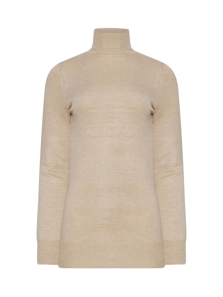 Long Tall Sally Natural Roll Neck Fine Gauge Jumper - Image 5 of 5