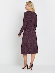 M&Co Purple Petite Animal Wrap Dress - Image 3 of 5