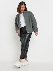 PixieGirl Petite Grey Cosy Bomber Jacket - Image 2 of 5