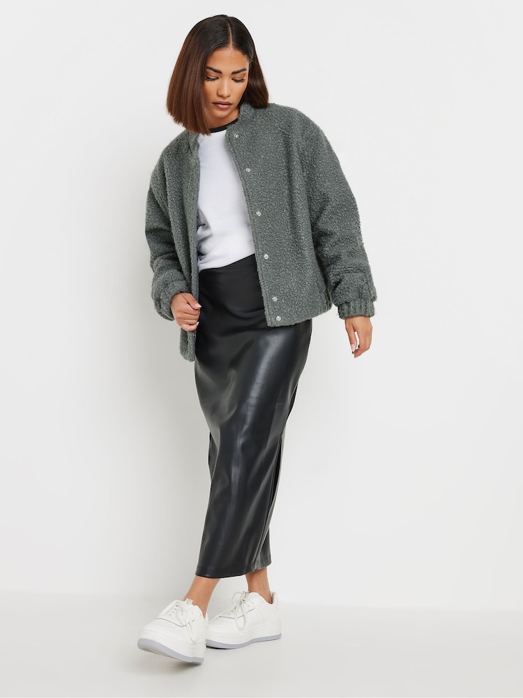 PixieGirl Petite Grey Cosy Bomber Jacket - Image 2 of 5