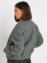 PixieGirl Petite Grey Cosy Bomber Jacket - Image 3 of 5