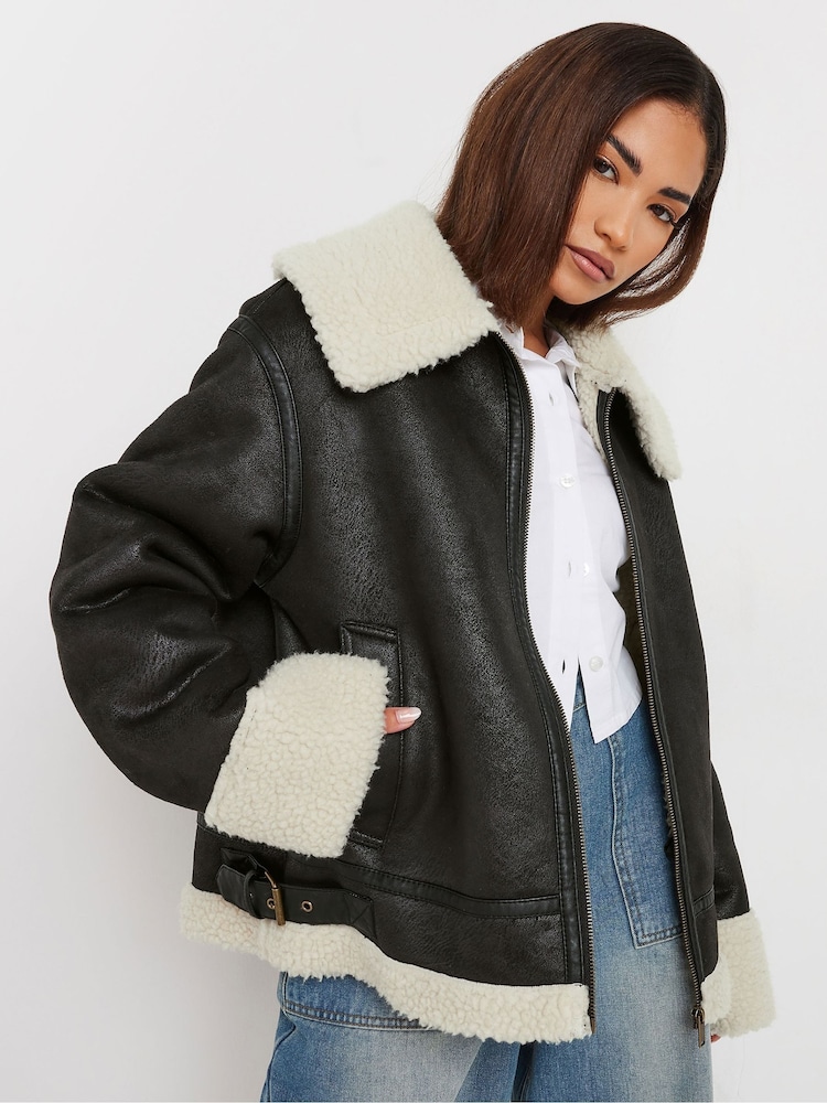 PixieGirl Petite Black Aviator Style Jacket - Image 2 of 6