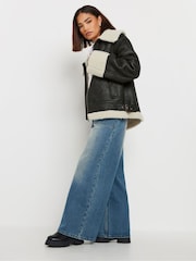 PixieGirl Petite Black Aviator Style Jacket - Image 3 of 6
