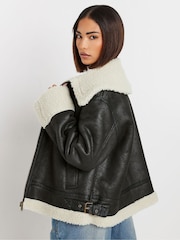 PixieGirl Petite Black Aviator Style Jacket - Image 4 of 6