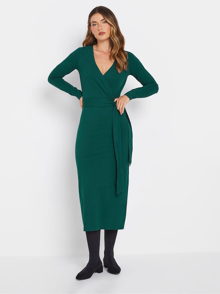 Long Tall Sally Green Wrap Midi Dress - Image 1 of 5