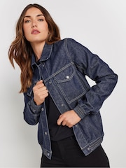 Long Tall Sally Blue Bomber 100% Cotton Jacket - Image 2 of 6