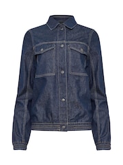 Long Tall Sally Blue Bomber 100% Cotton Jacket - Image 6 of 6