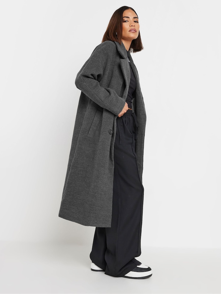 PixieGirl Petite Grey Formal Midi Coat - Image 2 of 5