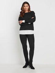 Long Tall Sally Black 2-In-1 Sweatshirt - Image 2 of 5
