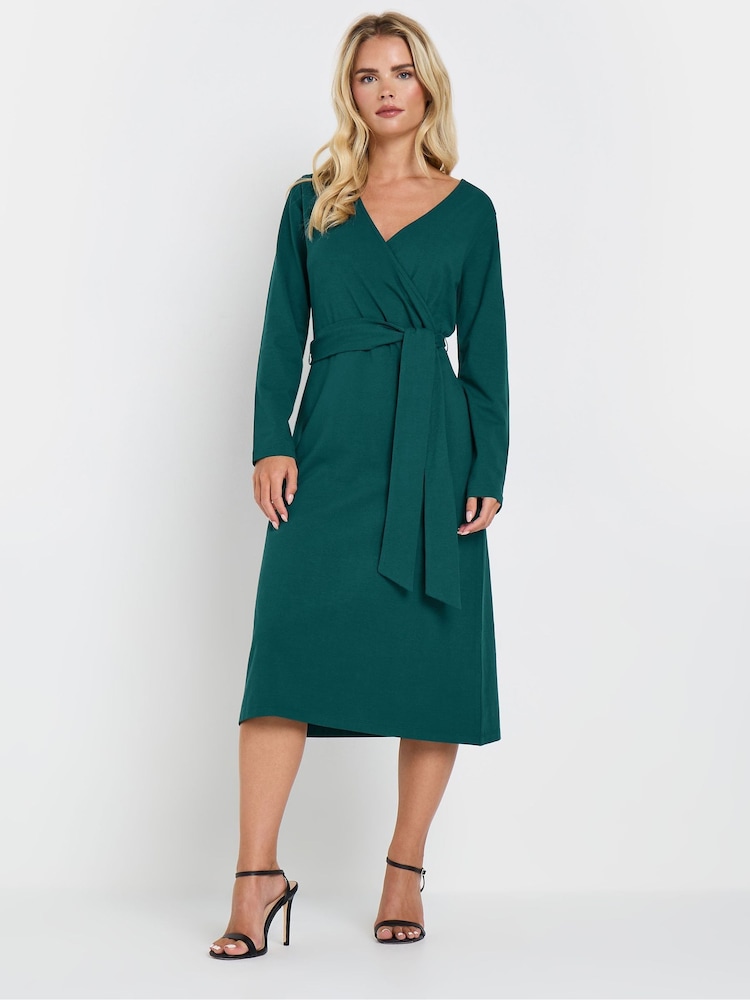 M&Co Petite Plain Wrap Dress - Bild 1 von 5 M&Co Petite Plain Wrap Dress - Bild 1 von 5