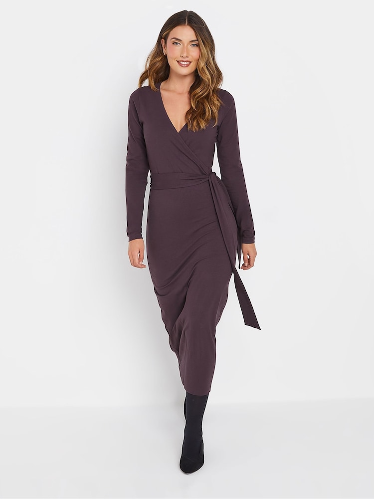 Long Tall Sally Purple Wrap Midi Dress - Image 2 of 5