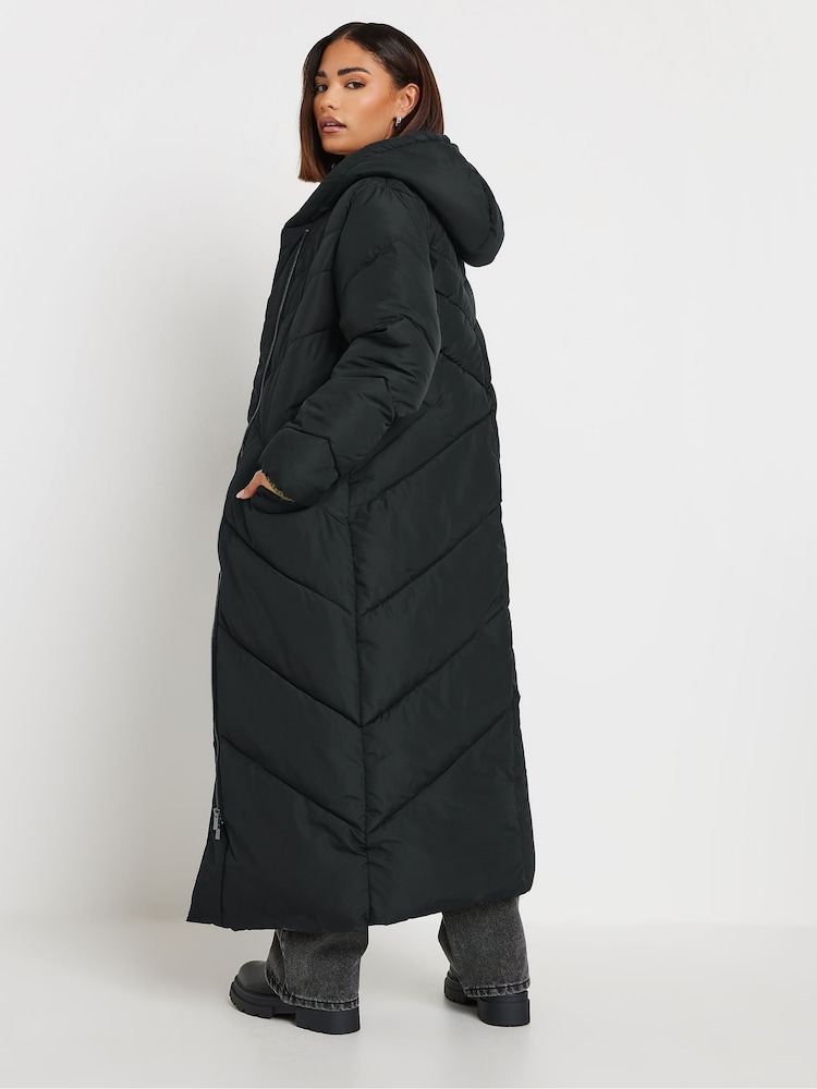 PixieGirl Petite Black Maxi Padded Coat - Image 2 of 5 PixieGirl Petite Black Maxi Padded Coat - Image 2 of 5
