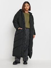 PixieGirl Petite Black Maxi Padded Coat - Image 3 of 5