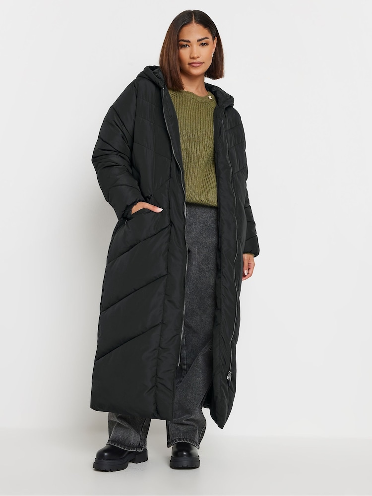 PixieGirl Petite Black Maxi Padded Coat - Image 3 of 5