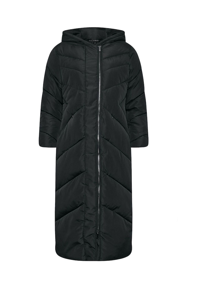 PixieGirl Petite Black Maxi Padded Coat - Image 5 of 5